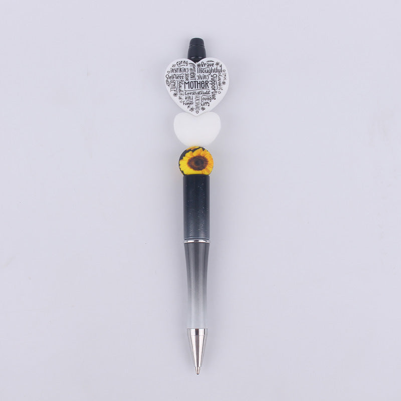 Wholesale Cartoon Love Series Beadable Silicone Beaded Ballpoint Pen